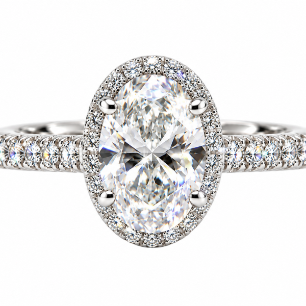 Oval Diamond Engagement Ring 1ct